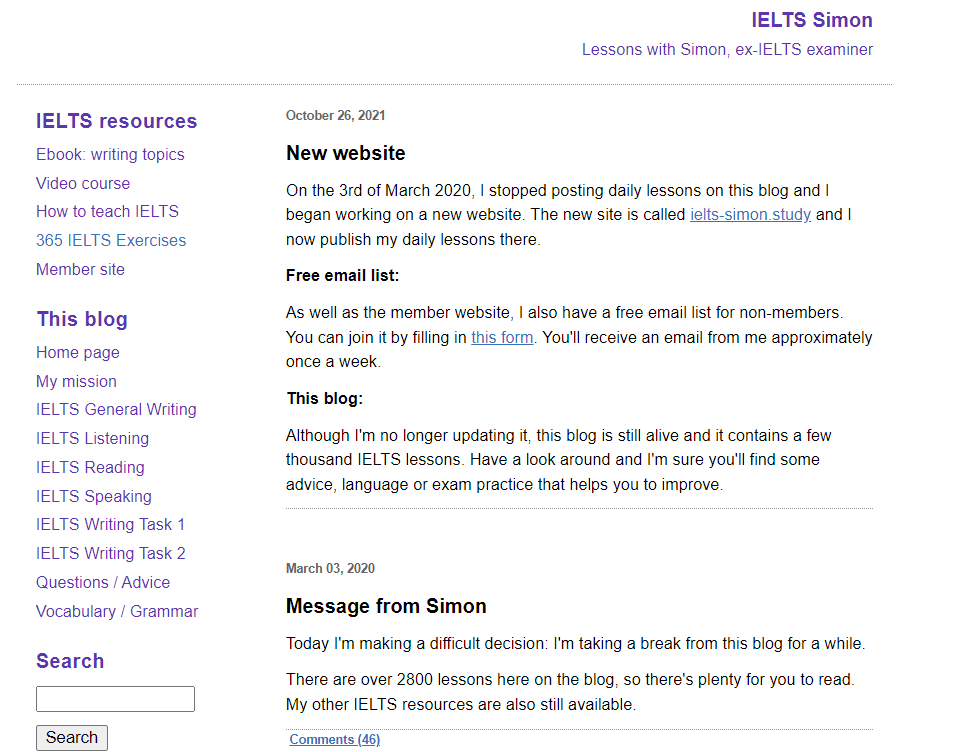 IELTS Simon - website ôn luyện