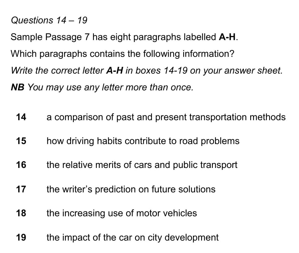 Mô tả dạng bài Matching Information