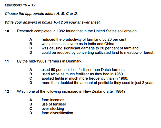 Mô tả dạng bài Multiple Choice