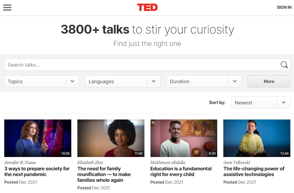 TED Talk giúp luyện nghe IELTS
