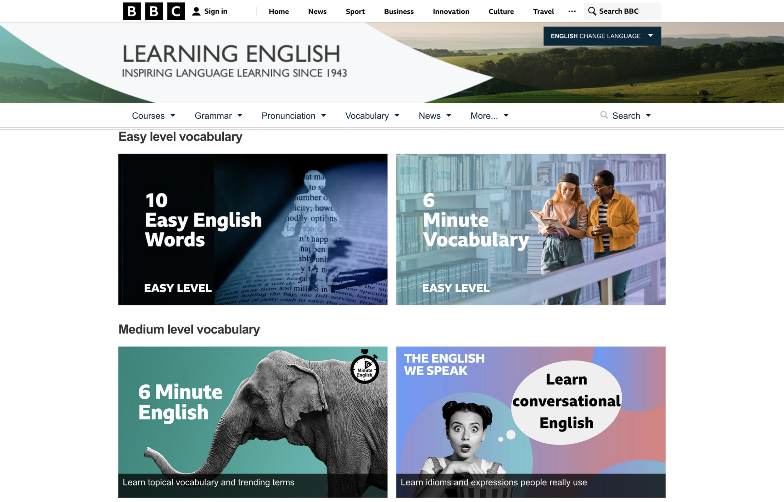 5 web học từ vựng IELTS: BBC Learning English