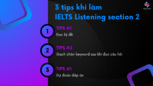 3 tips khi làm IELTS Listening section 2