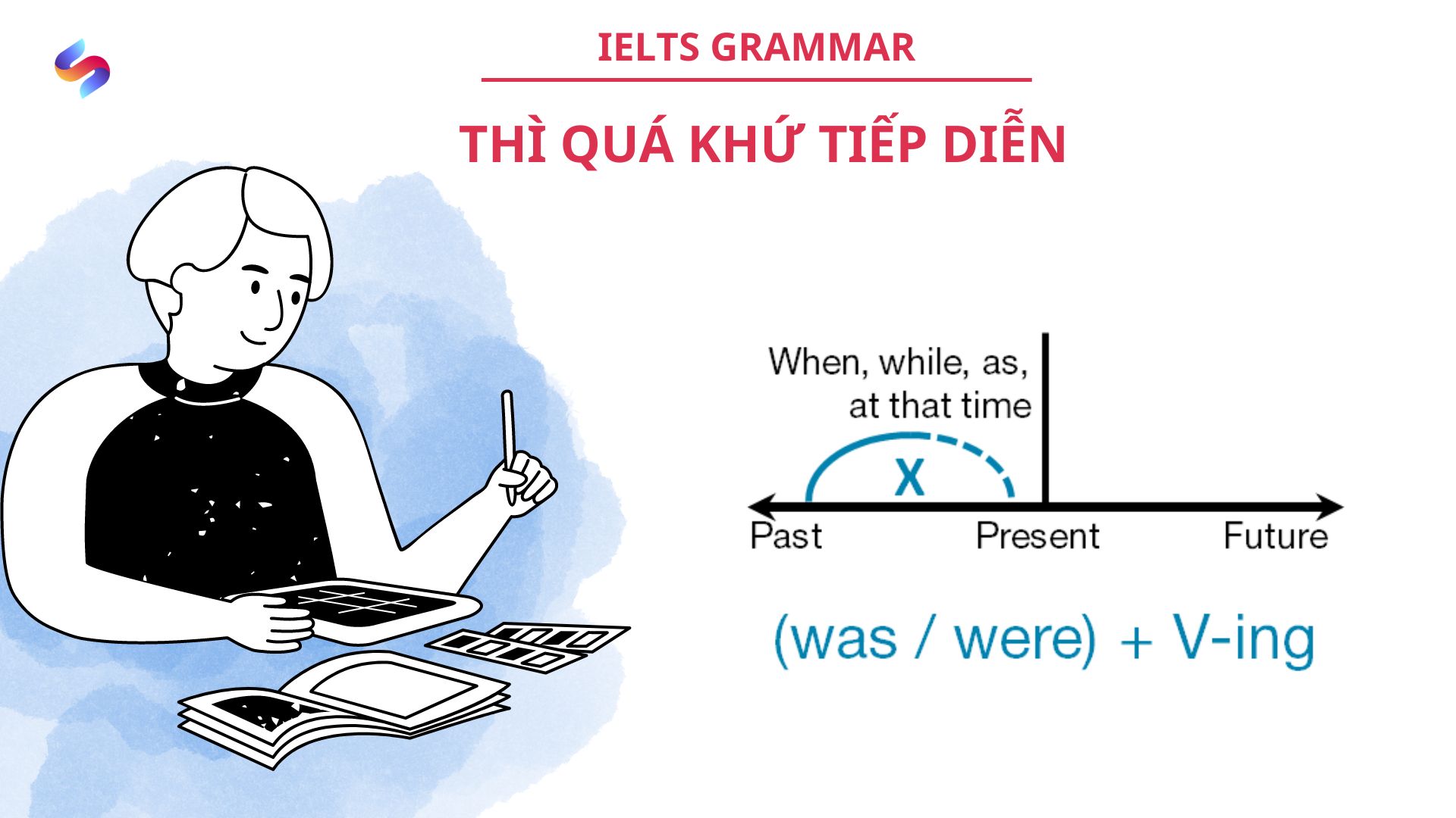 Ảnh nền đường dẫn điều hướng của bài viết Thì quá khứ tiếp diễn trong IELTS