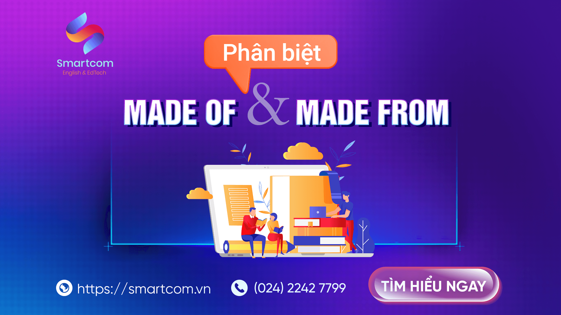 Phân biệt made of và made from