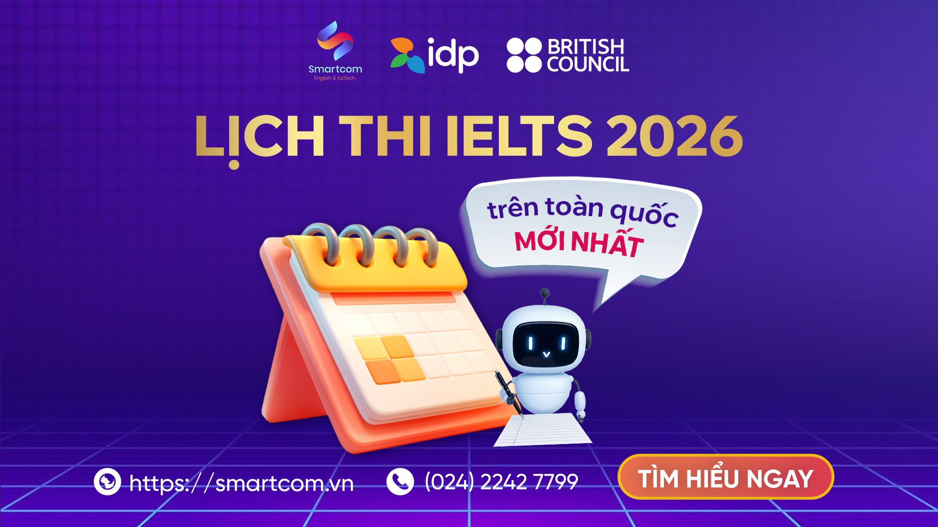 Lịch thi IELTS 2026