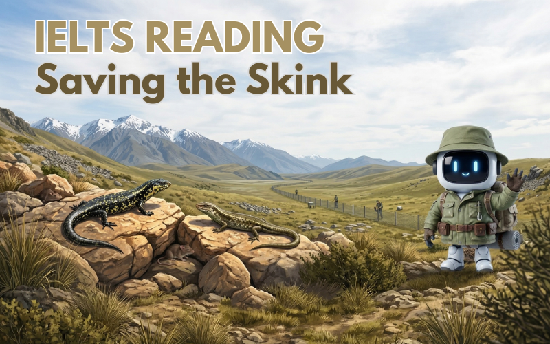 IELTS Reading “Saving the Skink” – Hiểu sai mạch bài rất dễ mất điểm
