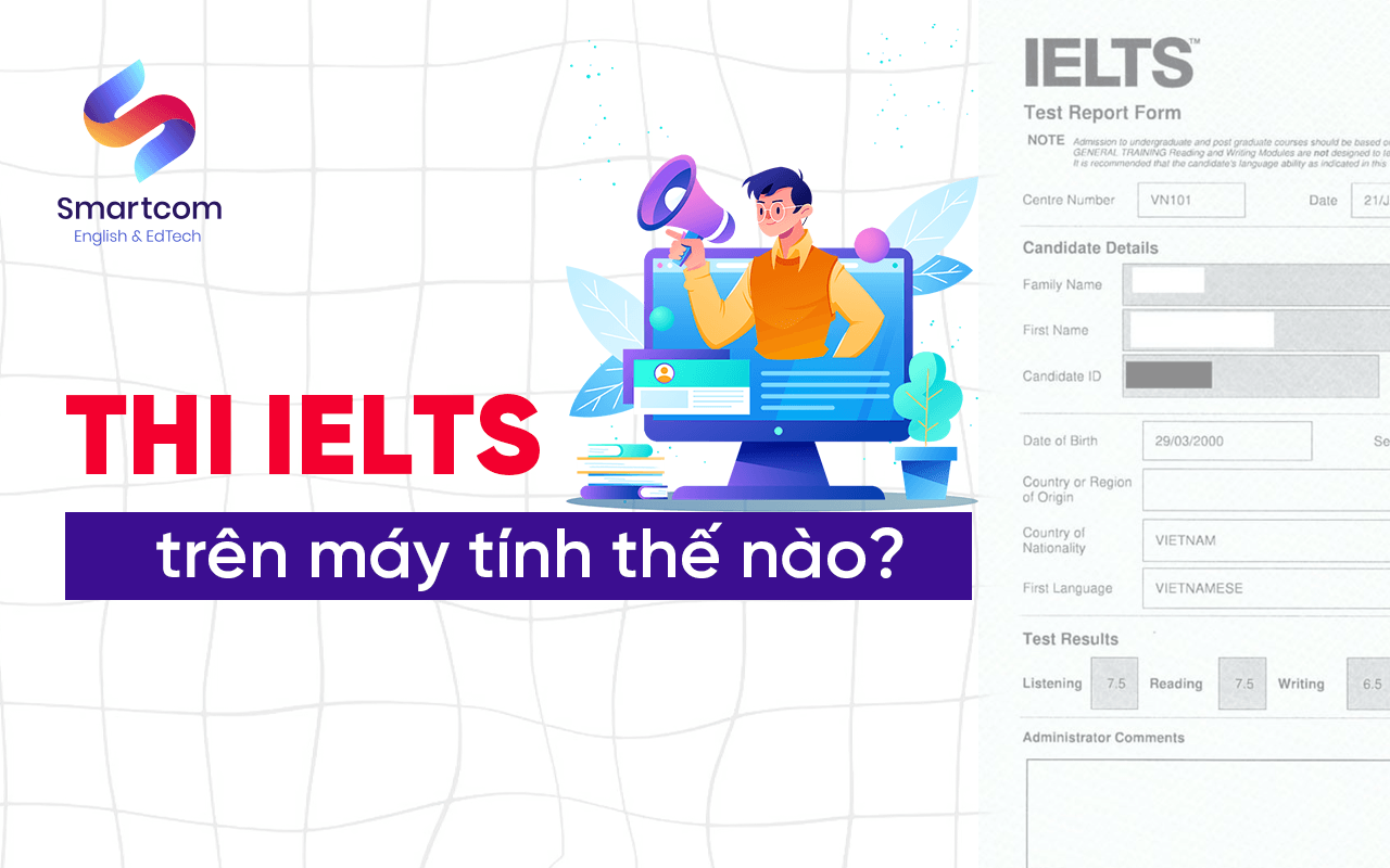 thi ielts trên máy tính thế nào