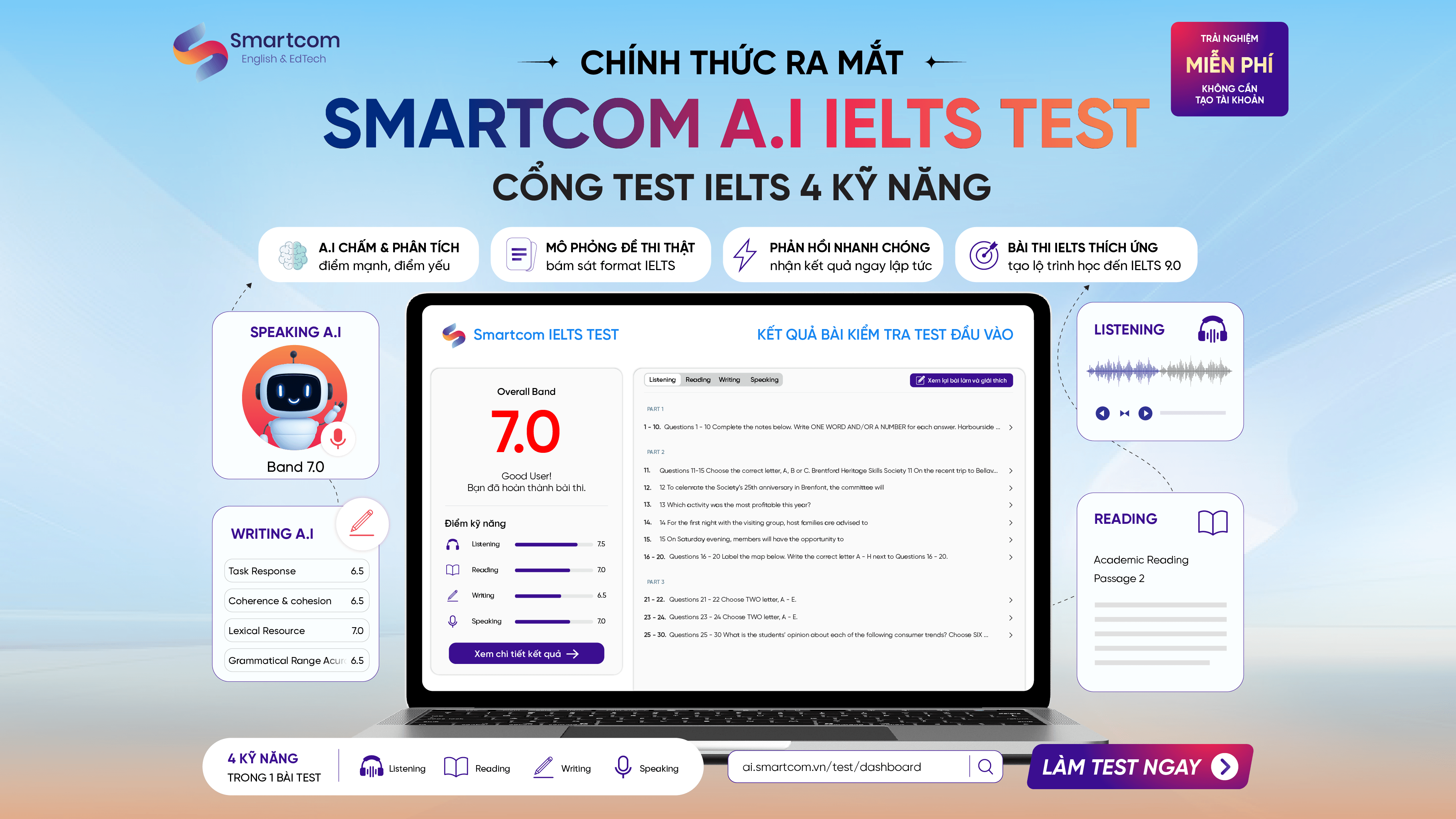 Test IELTS miễn phí