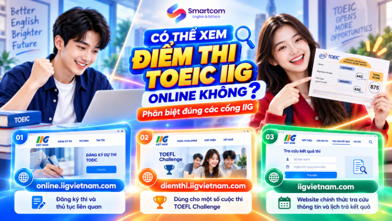 Cách xem điểm thi TOEIC IIG online