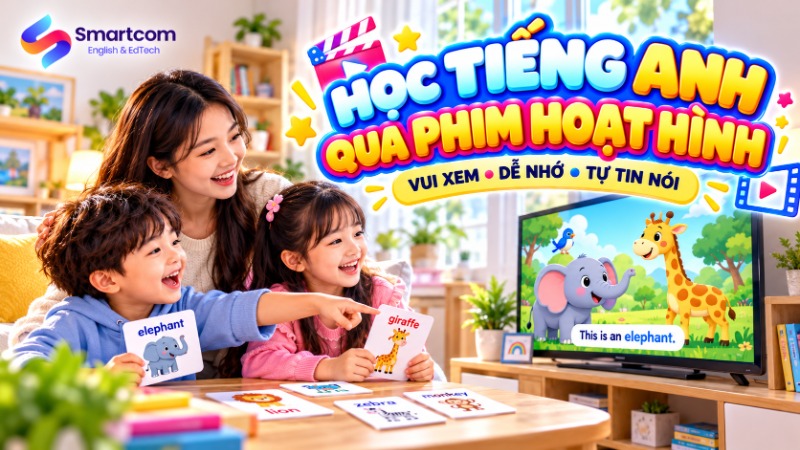 Học tiếng Anh qua phim hoạt hình cho trẻ em: 4 bước xem hiệu quả tại nhà