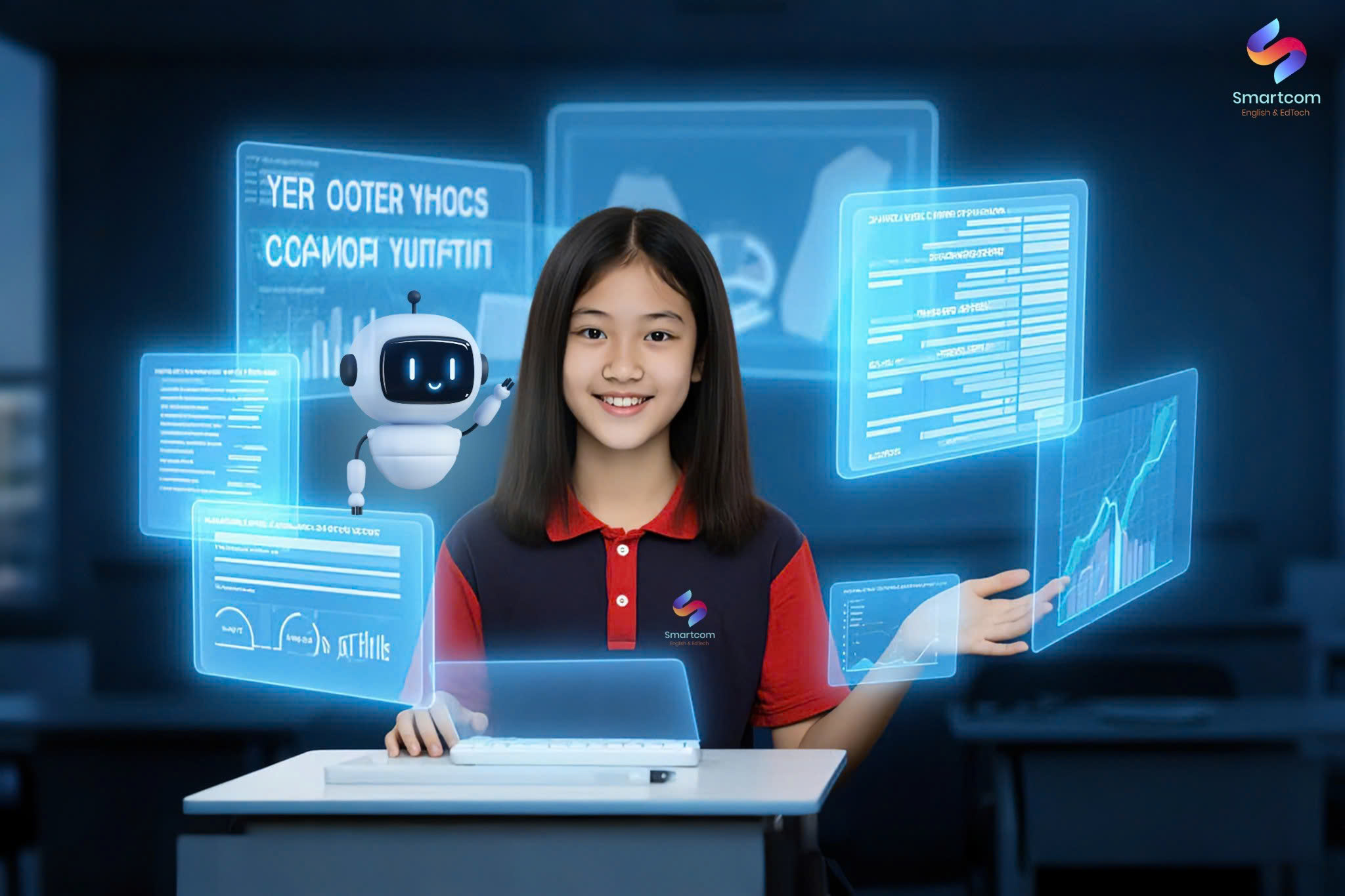 học trò smartcom ngồi học