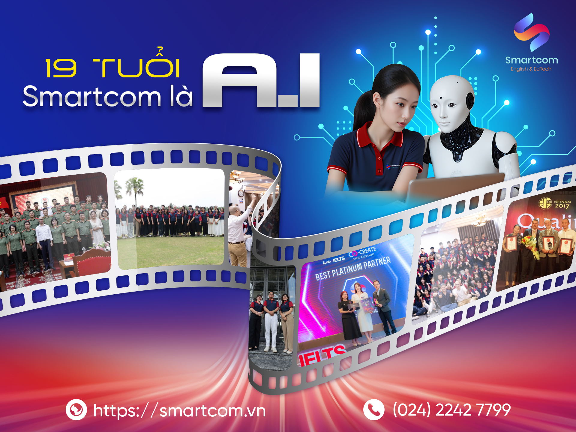 Ảnh nền đường dẫn điều hướng của bài viết 19 tuổi: Smartcom English là A.I
